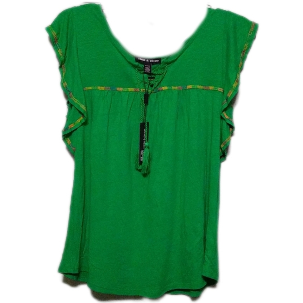 NWT Kelly☘️ Ruffle Sleeveless Top S